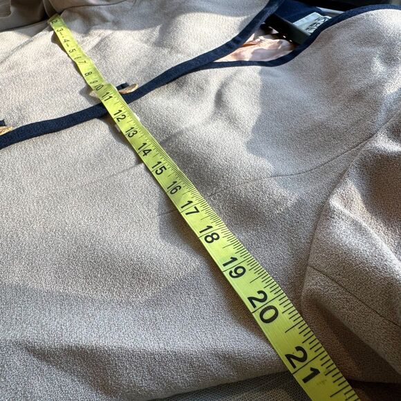 Vintage 90s Kasper ASL Tan & Navy Blue Suit - Size 14P | Classic Power Dressing - Picture 3 of 15